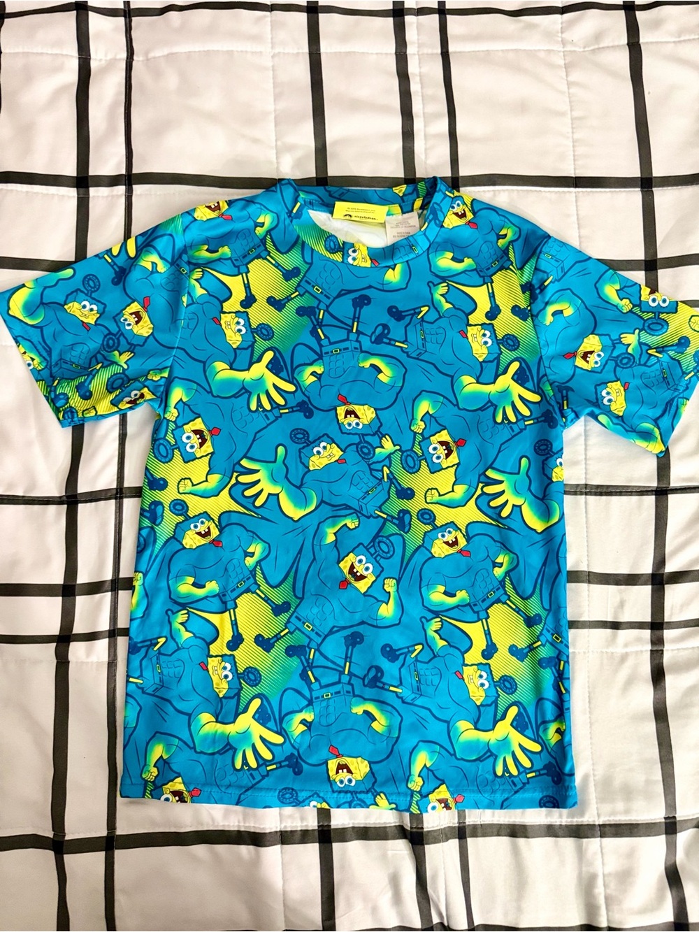 SpongeBob Squarepants Blue & Yellow Kids Swim Rashguard